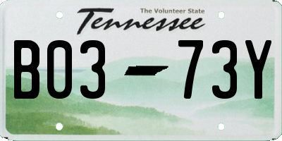 TN license plate B0373Y