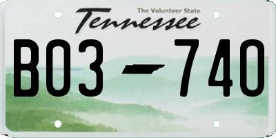 TN license plate B0374O