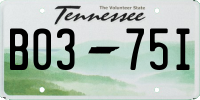 TN license plate B0375I