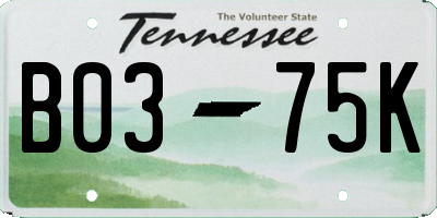 TN license plate B0375K