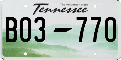 TN license plate B0377O