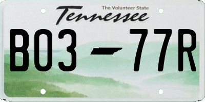 TN license plate B0377R