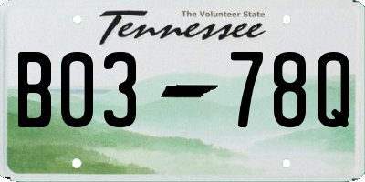 TN license plate B0378Q