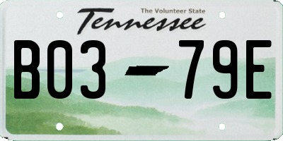 TN license plate B0379E