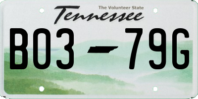 TN license plate B0379G