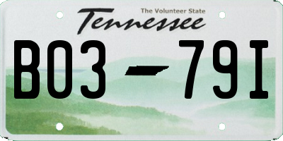 TN license plate B0379I