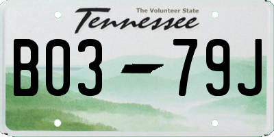 TN license plate B0379J