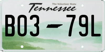 TN license plate B0379L