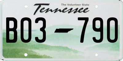TN license plate B0379O