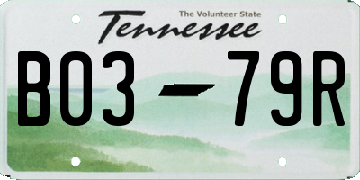 TN license plate B0379R