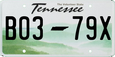 TN license plate B0379X
