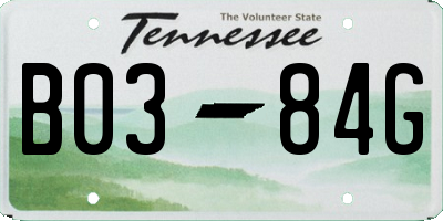 TN license plate B0384G