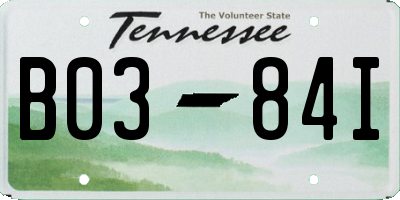 TN license plate B0384I