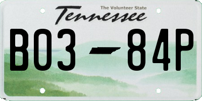 TN license plate B0384P
