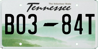 TN license plate B0384T