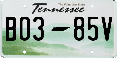 TN license plate B0385V