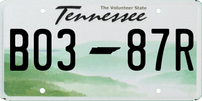 TN license plate B0387R