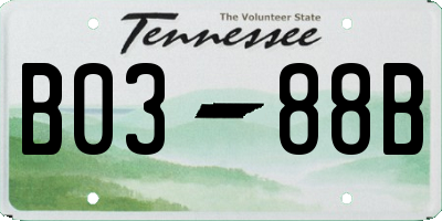 TN license plate B0388B