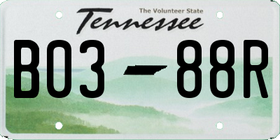 TN license plate B0388R
