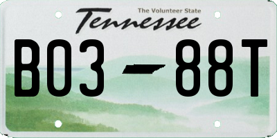 TN license plate B0388T