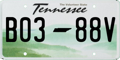 TN license plate B0388V