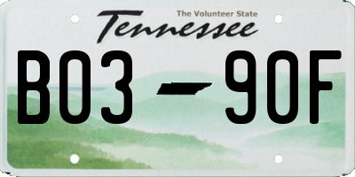 TN license plate B0390F