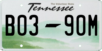 TN license plate B0390M