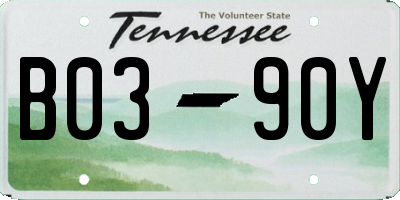 TN license plate B0390Y