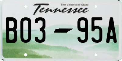 TN license plate B0395A