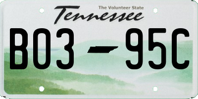 TN license plate B0395C