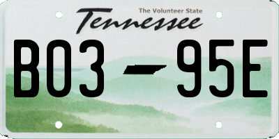 TN license plate B0395E