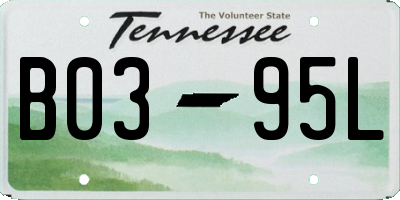 TN license plate B0395L