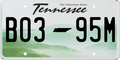 TN license plate B0395M