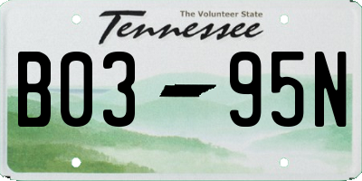 TN license plate B0395N