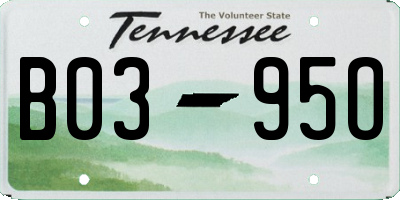 TN license plate B0395O