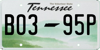 TN license plate B0395P