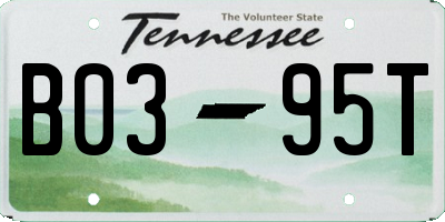 TN license plate B0395T