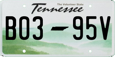 TN license plate B0395V
