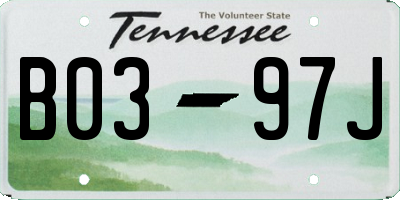 TN license plate B0397J