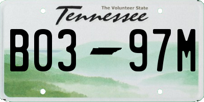 TN license plate B0397M