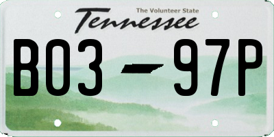 TN license plate B0397P