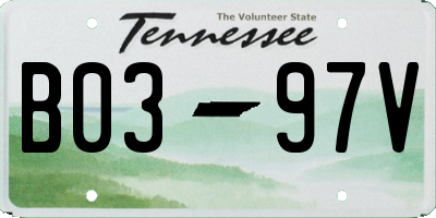 TN license plate B0397V