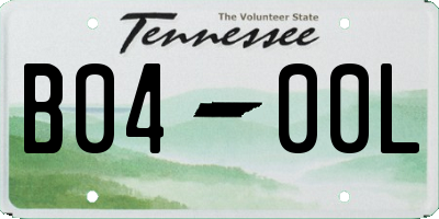 TN license plate B0400L