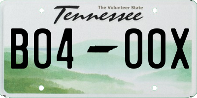 TN license plate B0400X