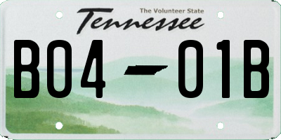TN license plate B0401B