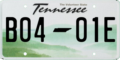 TN license plate B0401E