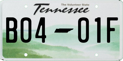 TN license plate B0401F