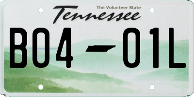 TN license plate B0401L