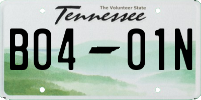 TN license plate B0401N