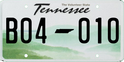 TN license plate B0401O